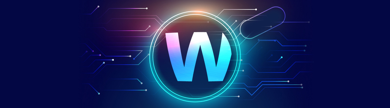 Glowing Blue WatchGuard magnifying glass logo icon on a dark blue background