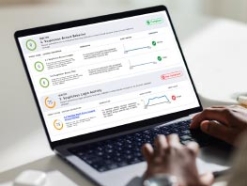 M365 report showing on a laptop screen