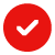 White checkmark in a red circle
